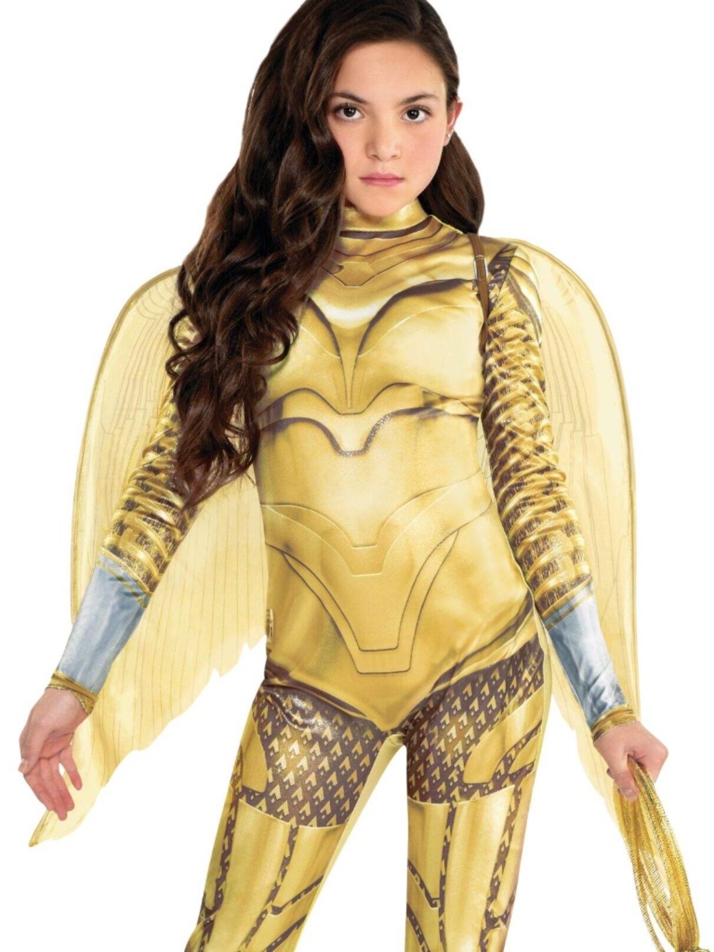 BRAND NEW girl youth wonder woman gold halloween costume size S 4-6 & L 12-14